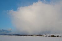 Schneesturm über einer damaligen WEA-Gruppe bei Immenhausen