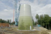 WEA-Baustelle im Stiftswald Kaufungen 2013 mit graugrünem Mastenfuß